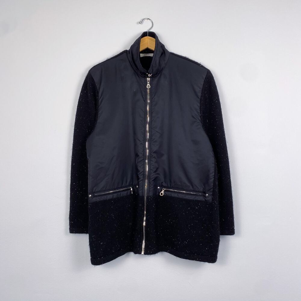 Iceberg Men's Wool Full Zip Jacket Black